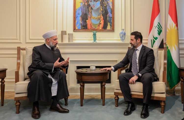 Qubad Talebanî pêşwazî li Şêx Murşid Xeznewî kir