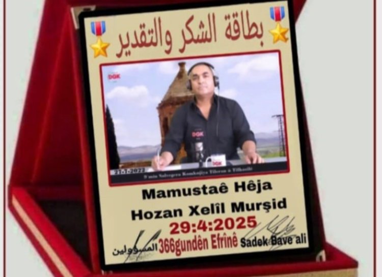 Hozan Efrînî hat xelat kirin